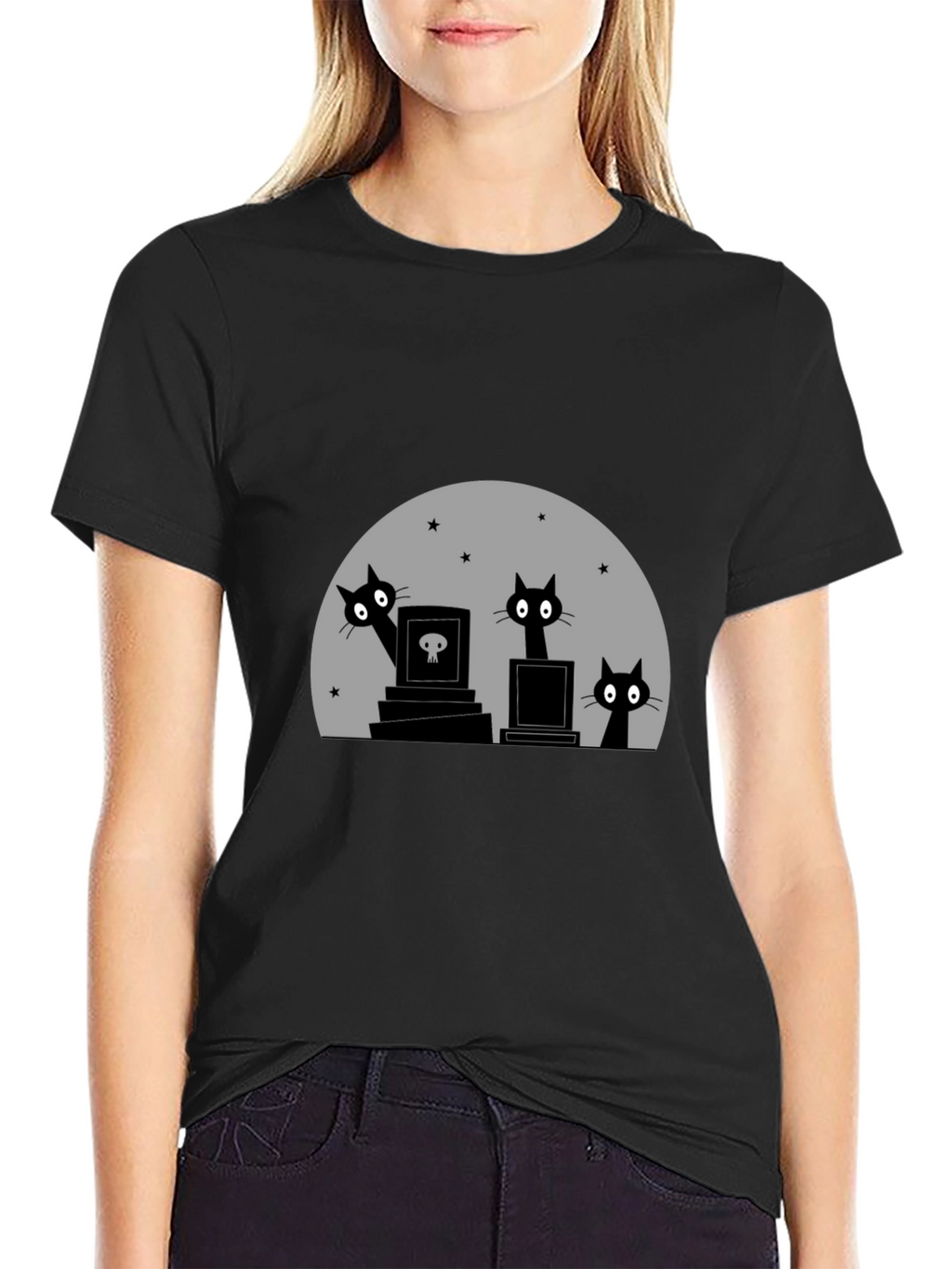 Halloween Cats on Graves T-Shirt