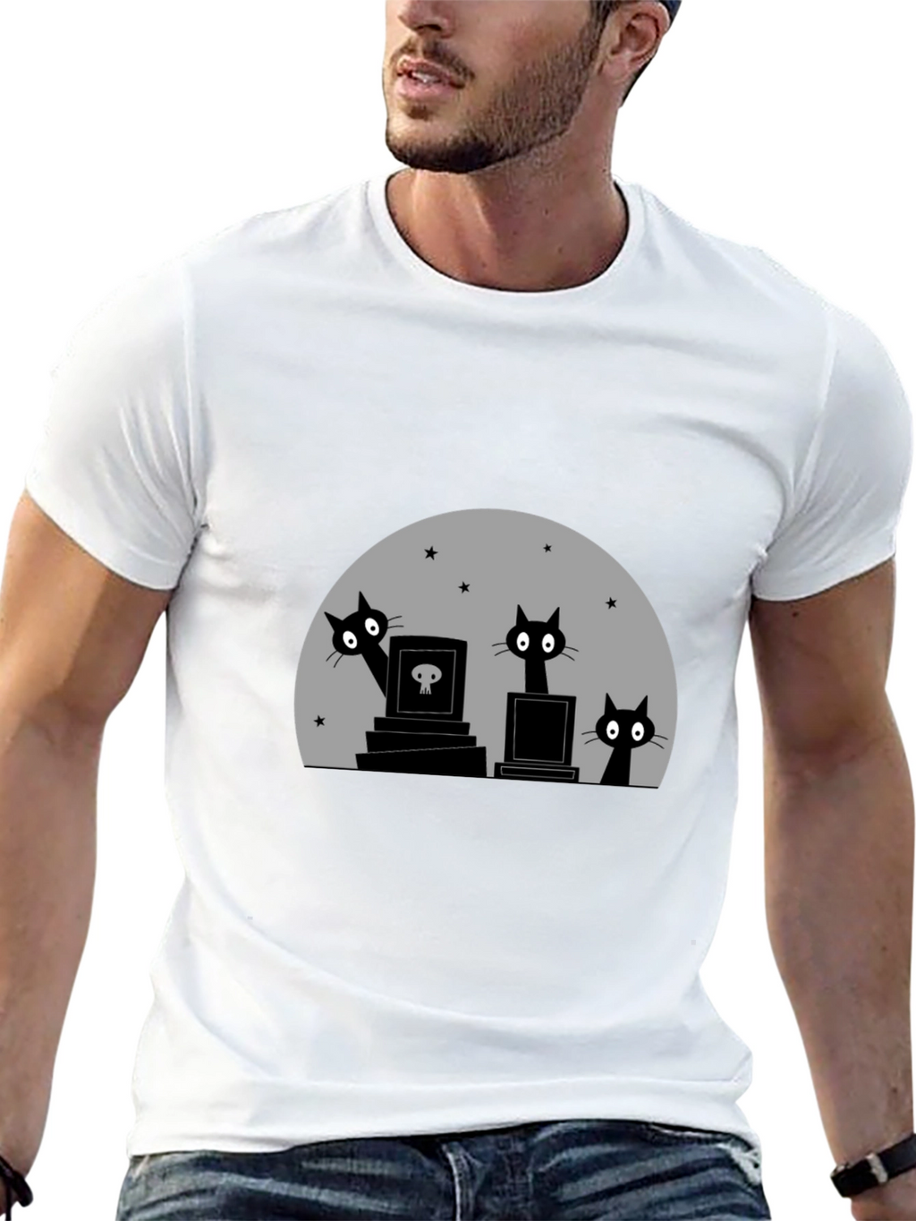 Halloween Cats on Graves T-Shirt