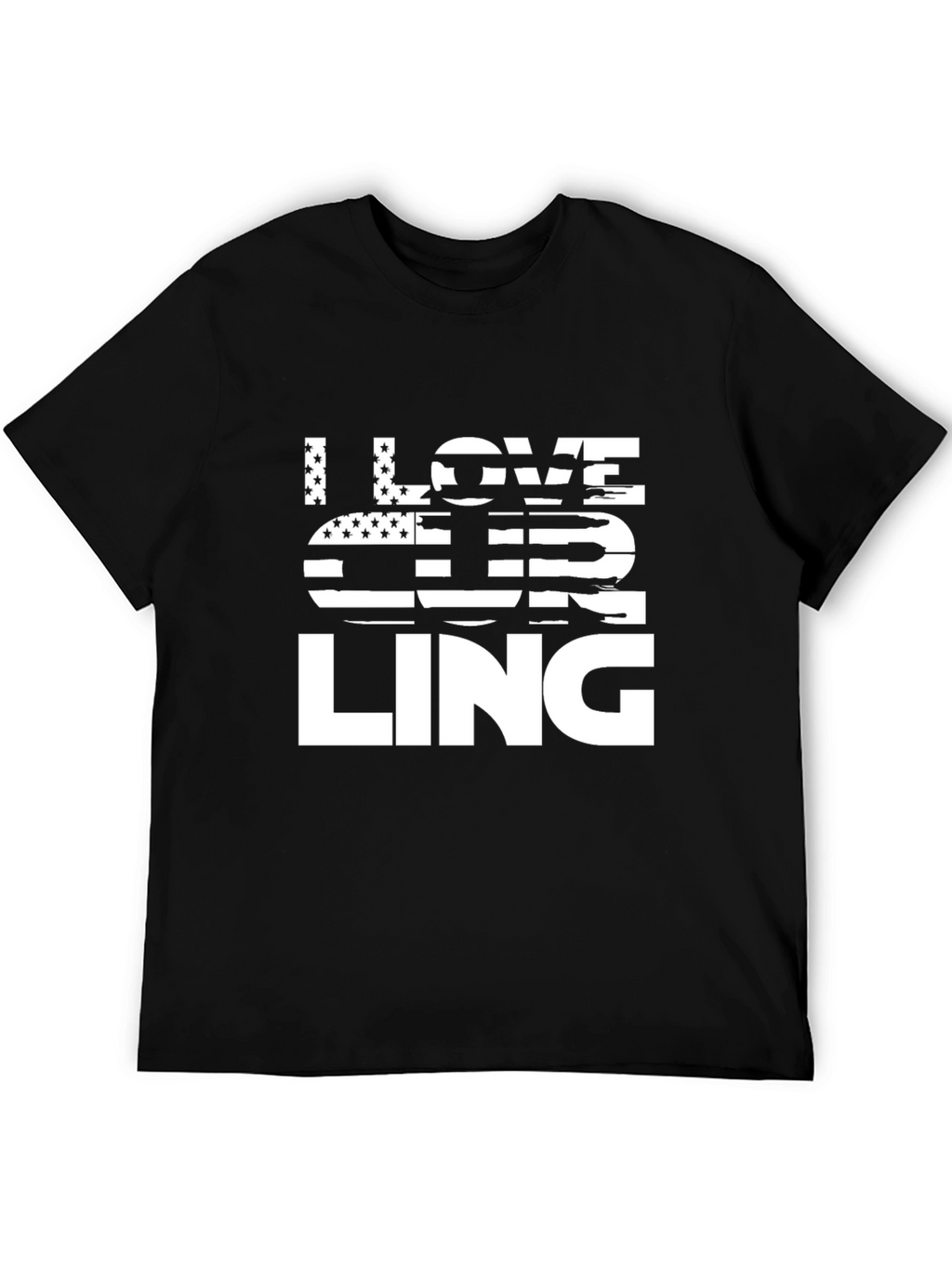 I Love Curling T-Shirt - USA Flag Patriotic Tee