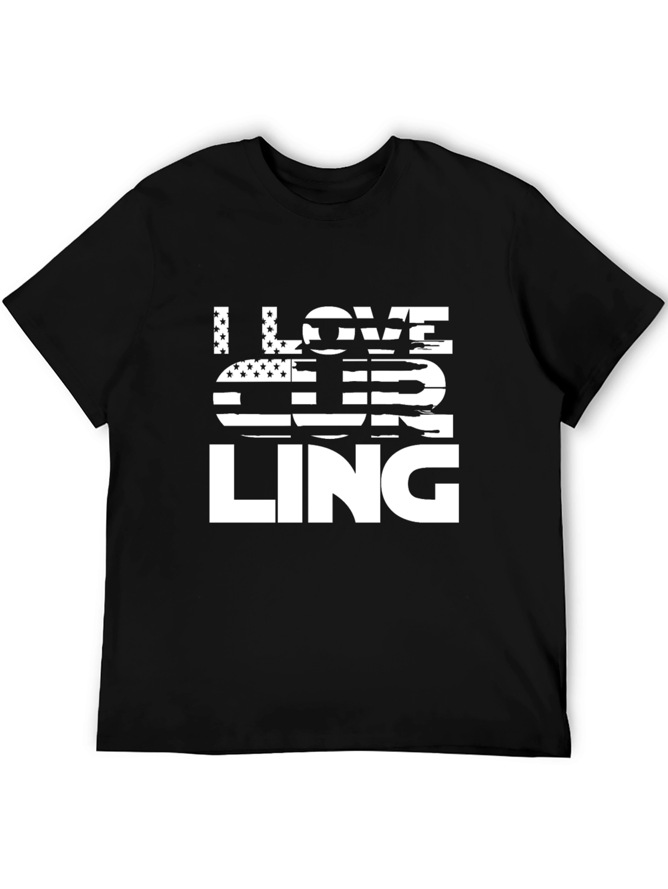 I Love Curling T-Shirt - USA Flag Patriotic Tee