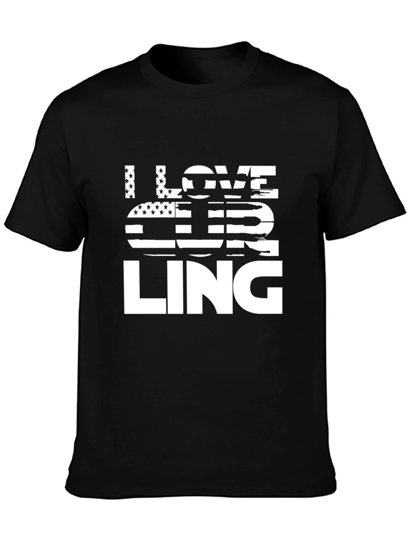 I Love Curling T-Shirt - USA Flag Patriotic Tee