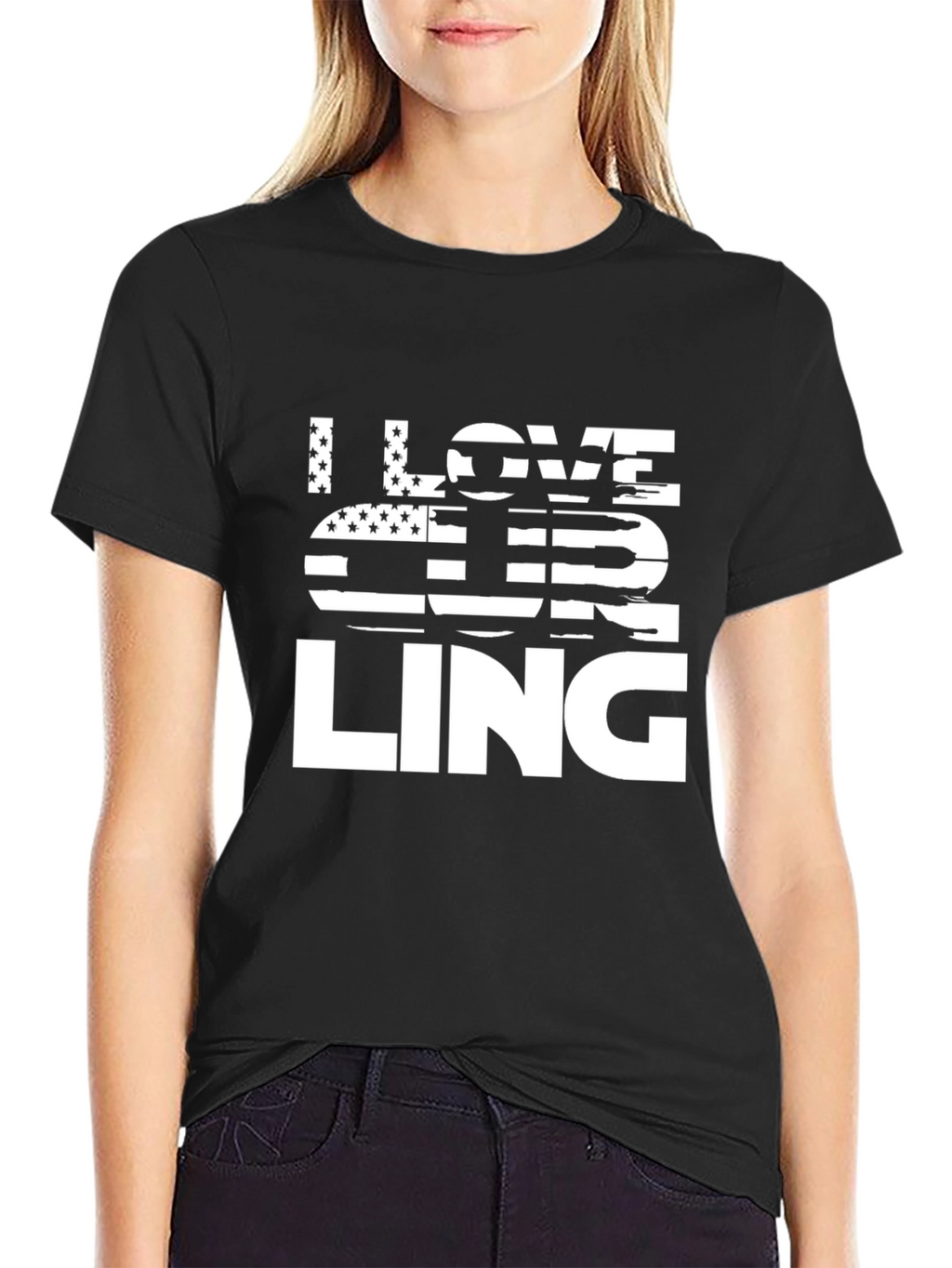 I Love Curling T-Shirt - USA Flag Patriotic Tee