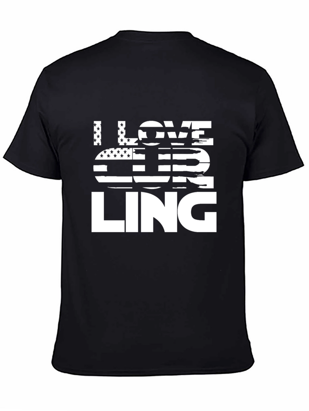 I Love Curling T-Shirt - USA Flag Patriotic Tee