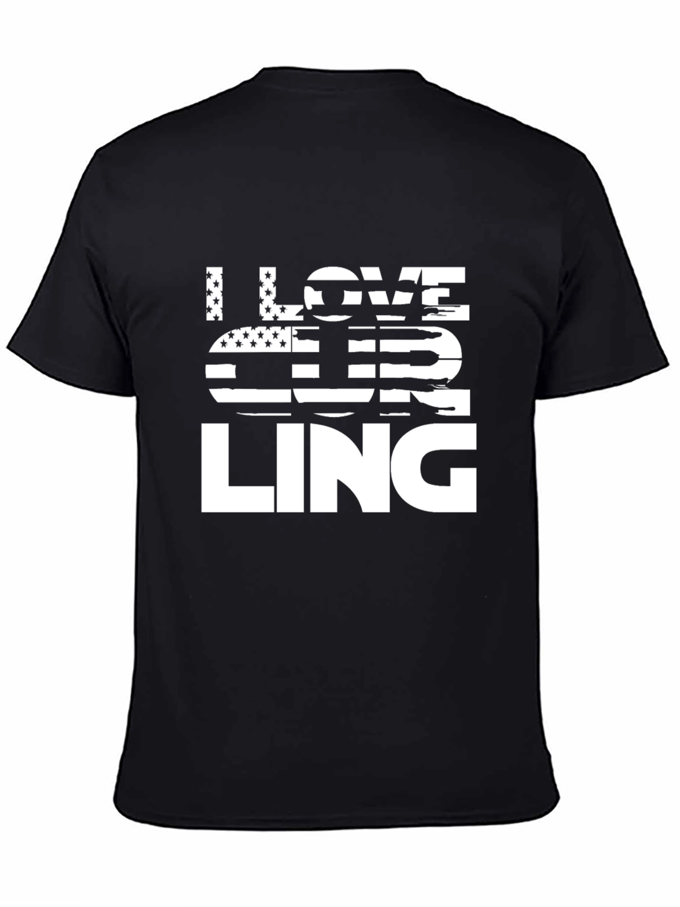 I Love Curling T-Shirt - USA Flag Patriotic Tee