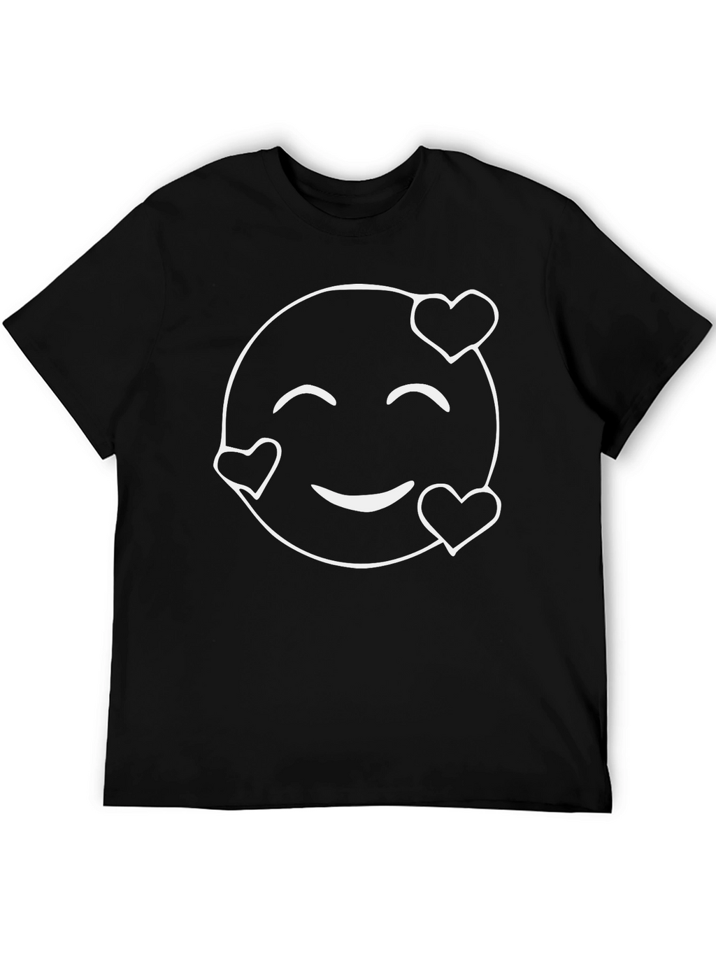 Heart Eyes Emoji Graphic Tee - Black