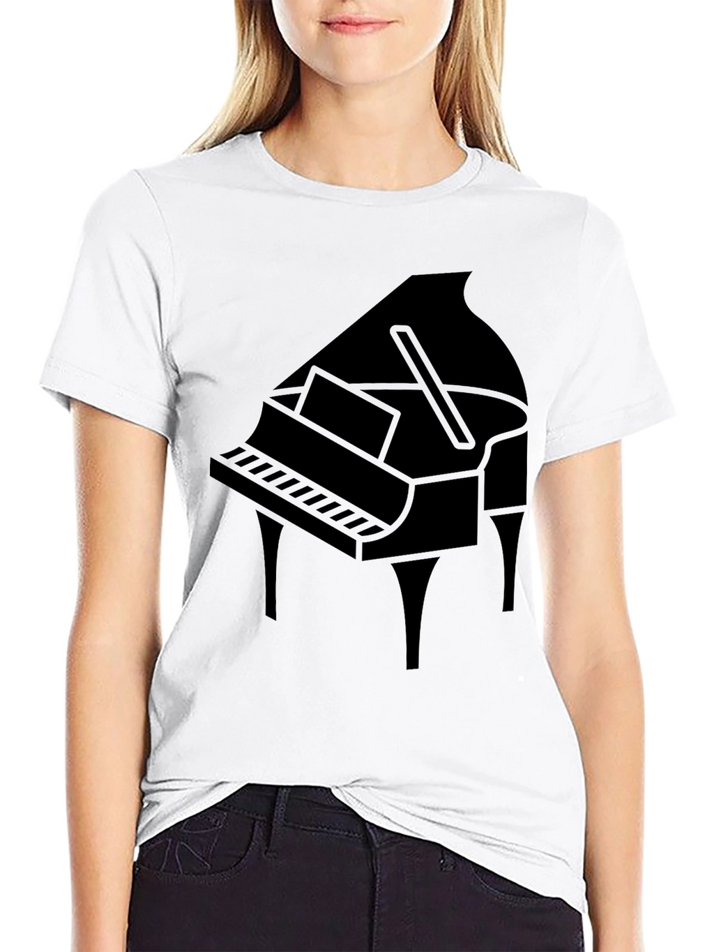 Grand Piano Graphic T-Shirt - Black