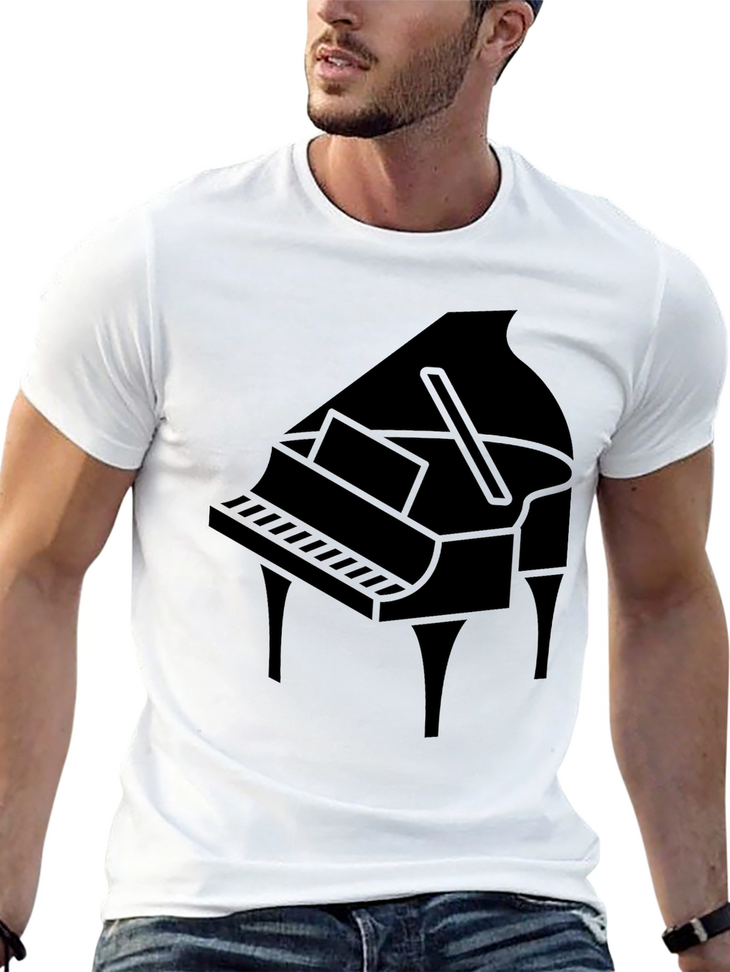 Grand Piano Graphic T-Shirt - Black
