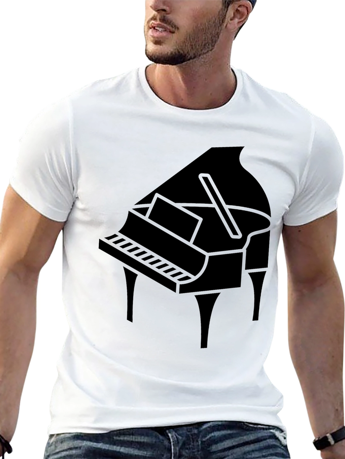 Grand Piano Graphic T-Shirt - Black