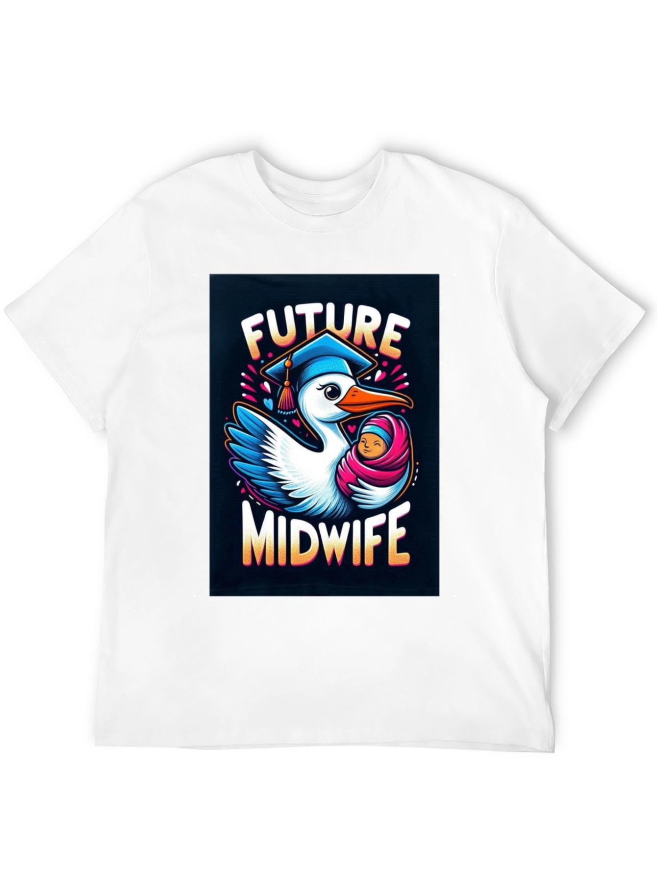 Future Midwife Stork Graphic Tee