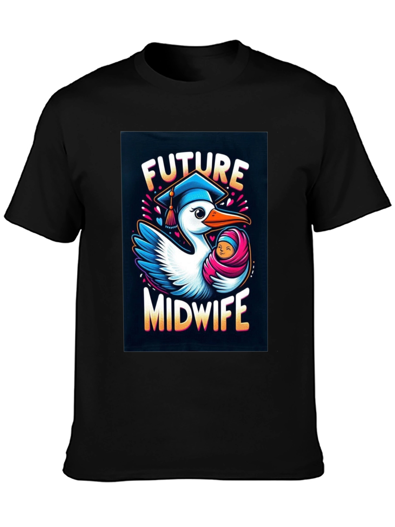 Future Midwife Stork Graphic Tee