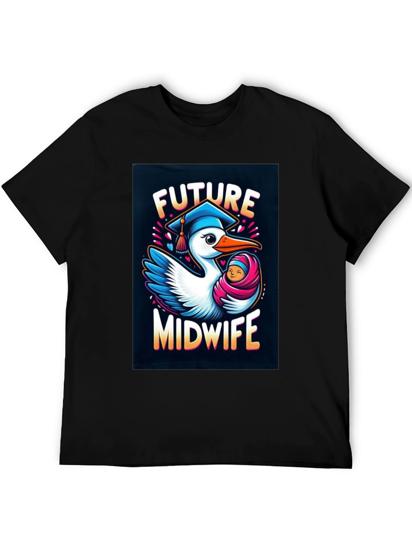 Future Midwife Stork Graphic Tee