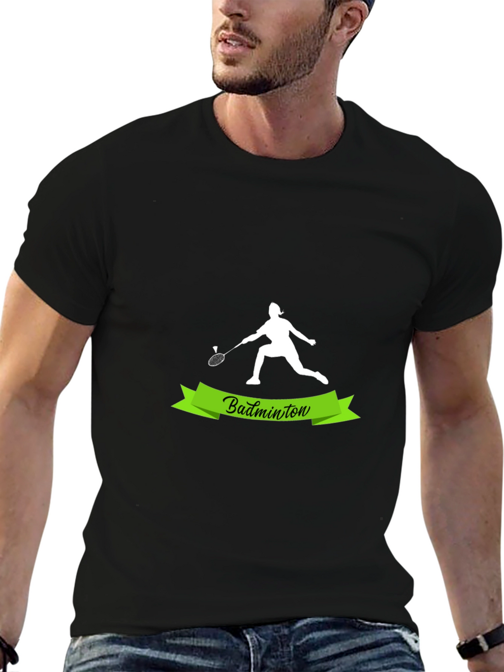 Badminton Player Graphic Tee - Sporty Style