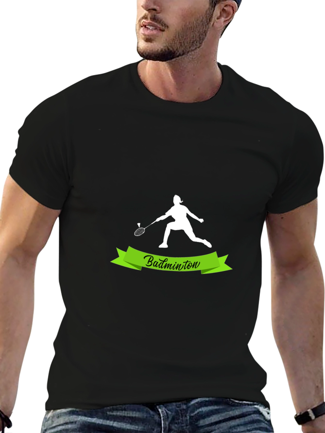 Badminton Player Graphic Tee - Sporty Style