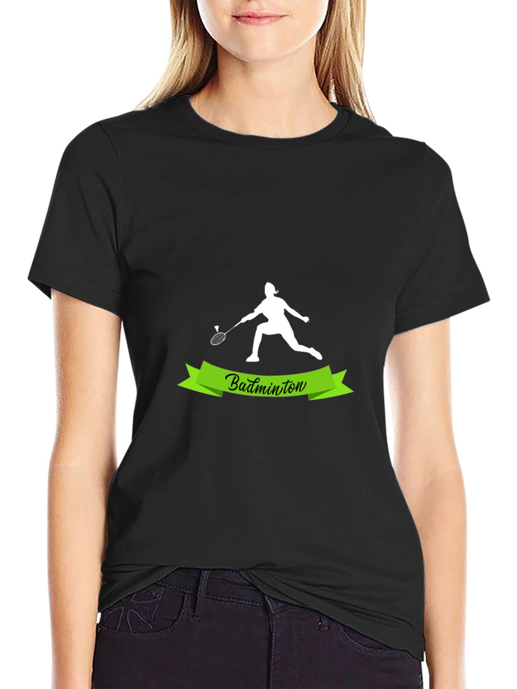 Badminton Player Graphic Tee - Sporty Style