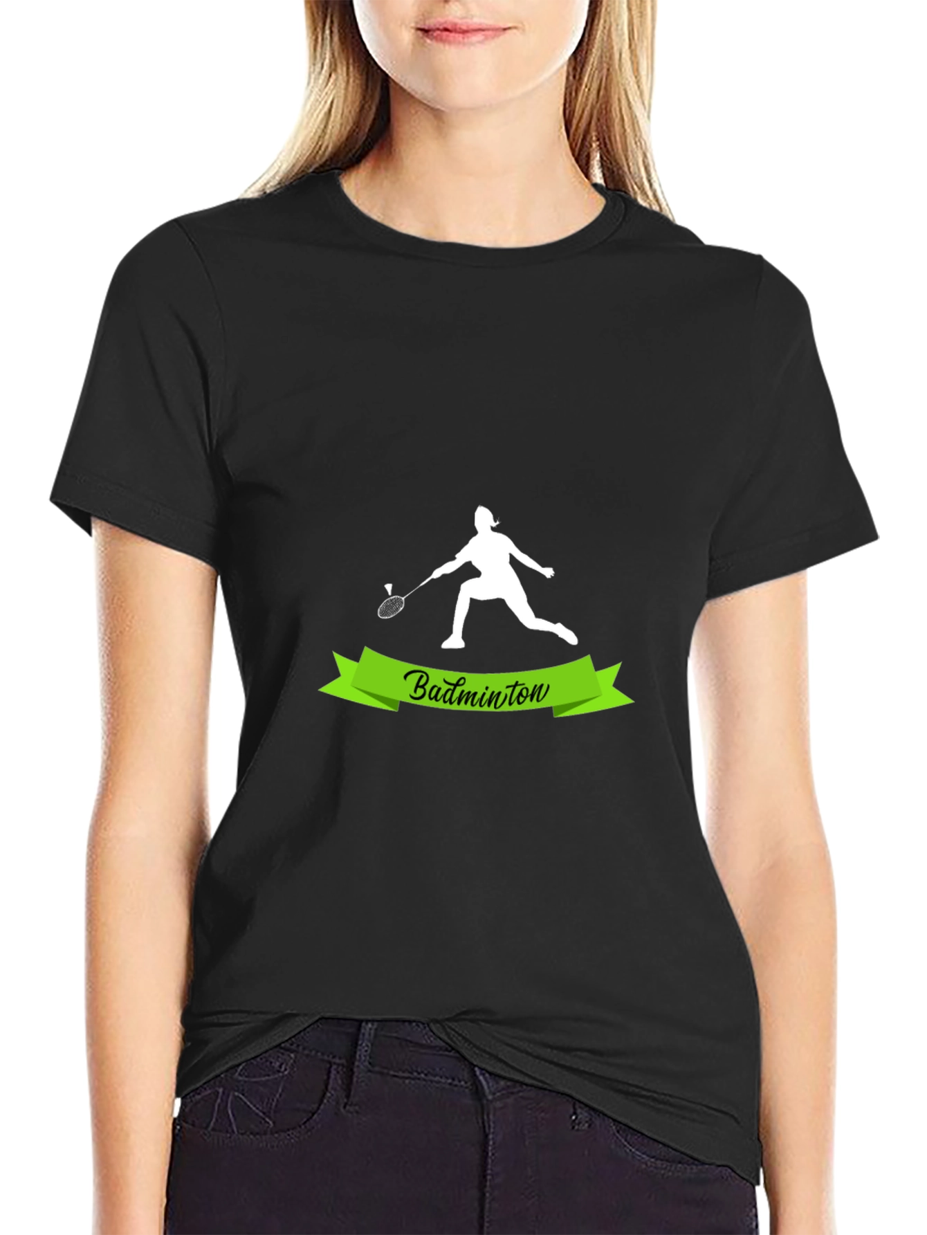 Badminton Player Graphic Tee - Sporty Style