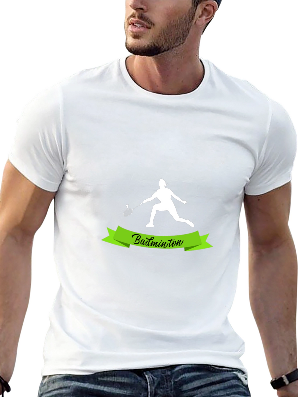 Badminton Player Graphic Tee - Sporty Style