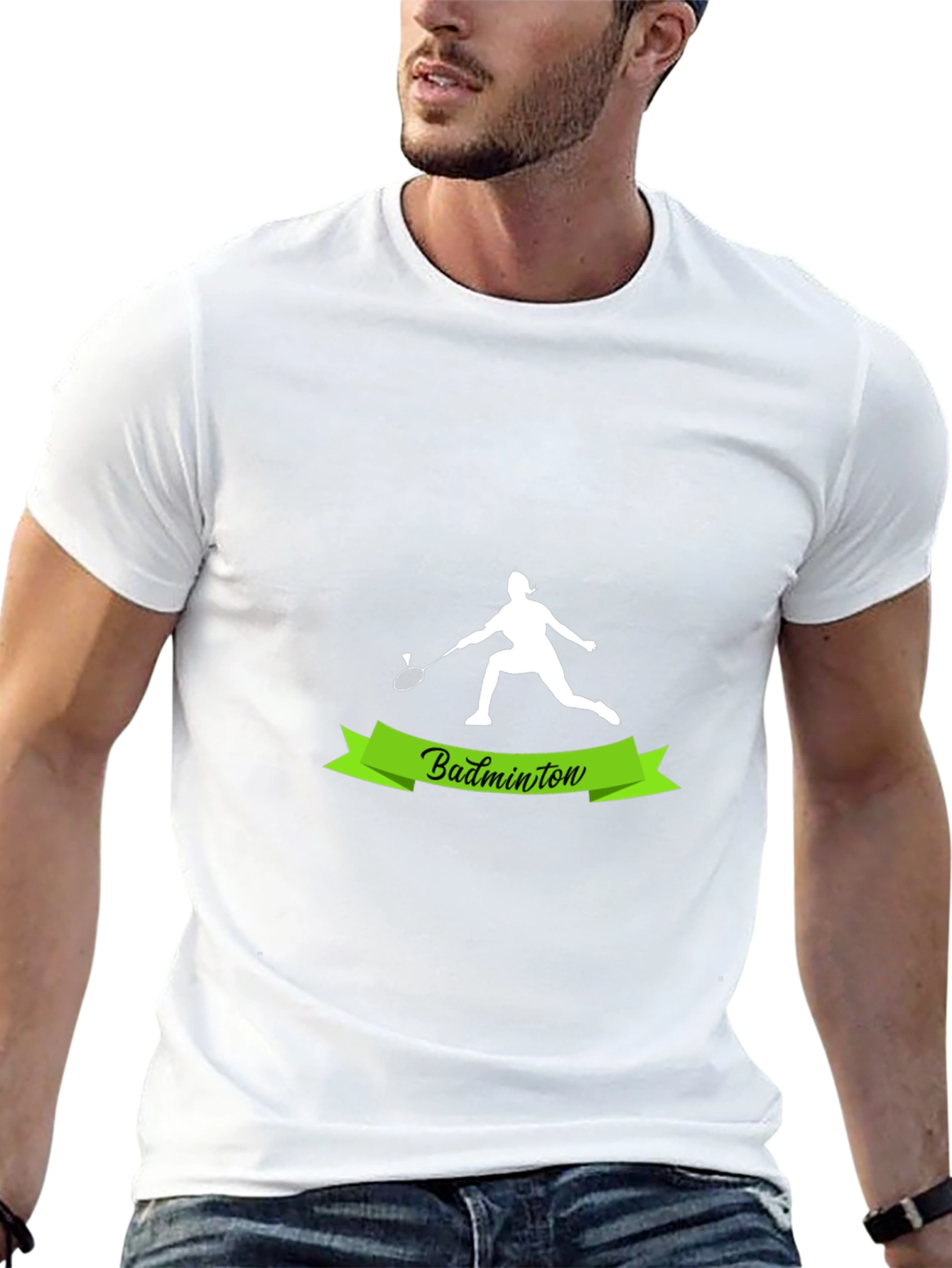 Badminton Player Graphic Tee - Sporty Style