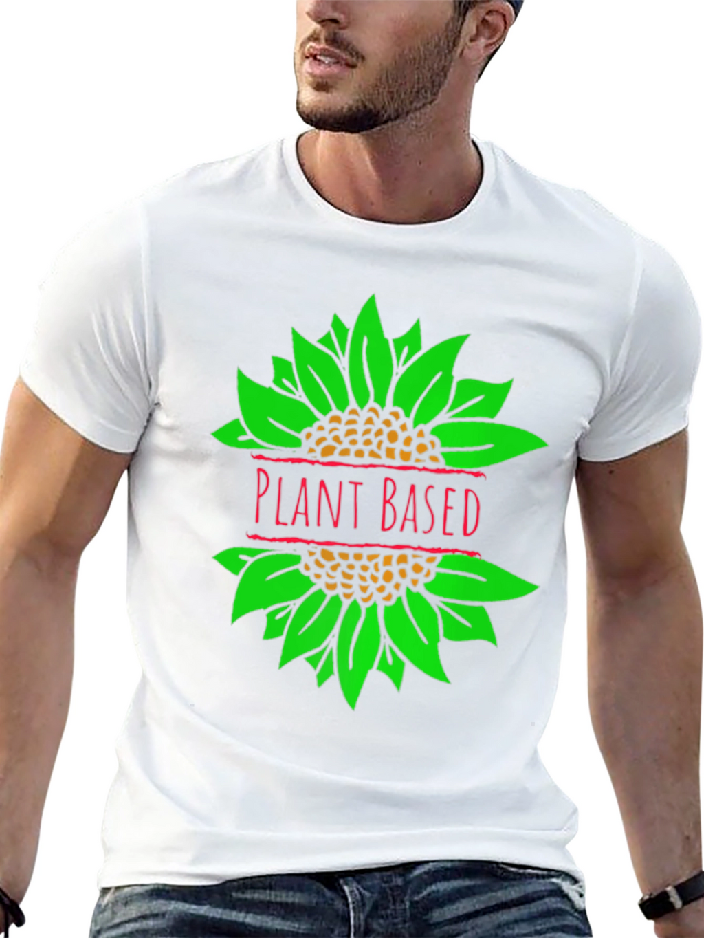 Plant Based T-Shirt Vegan Sunflower Graphic Tee