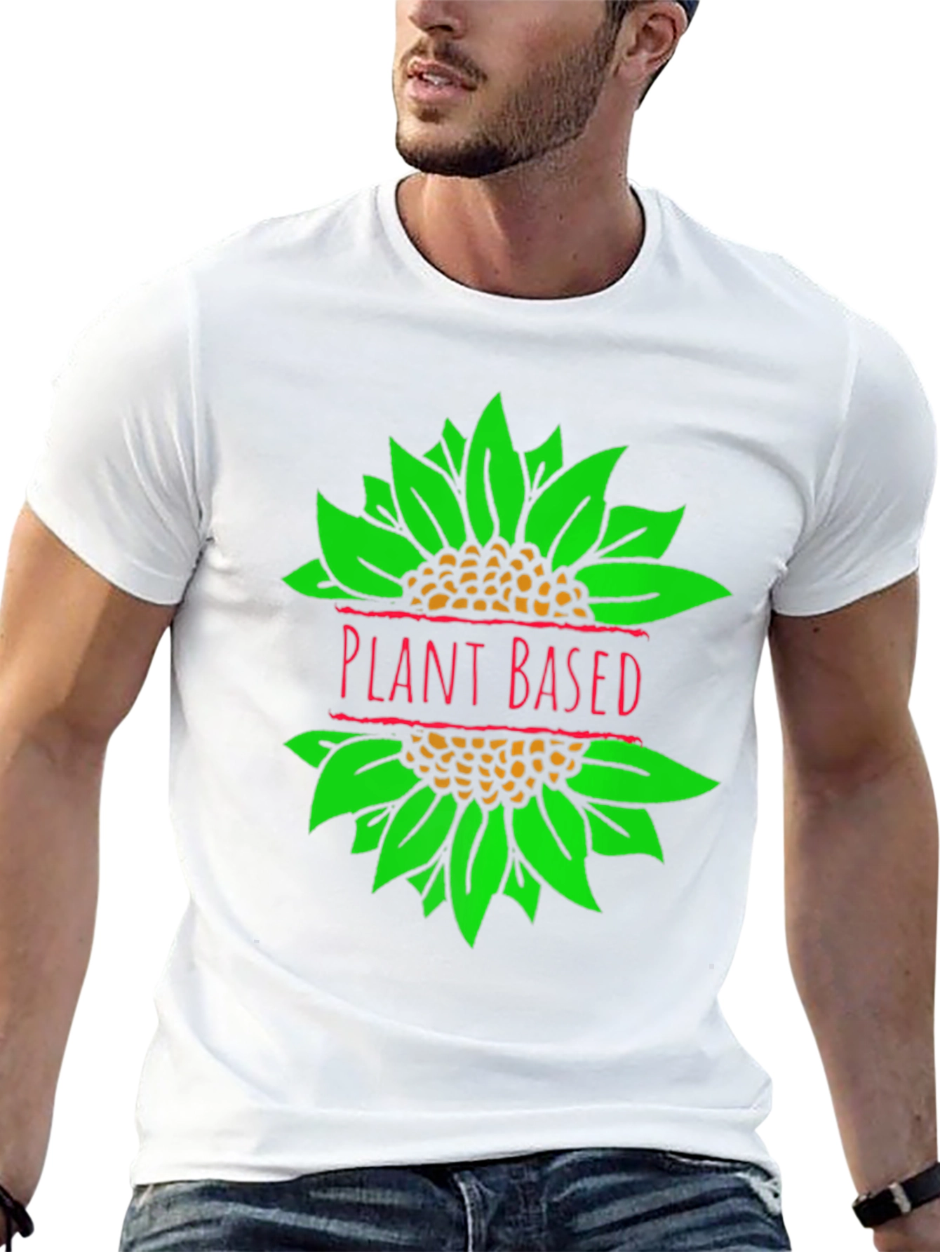 Plant Based T-Shirt Vegan Sunflower Graphic Tee