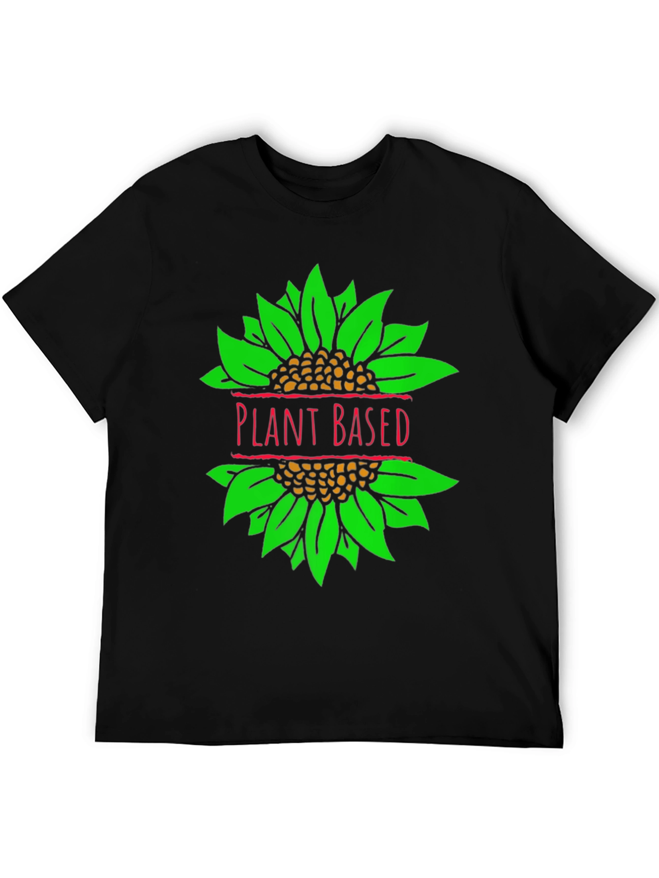 Plant Based T-Shirt Vegan Sunflower Graphic Tee