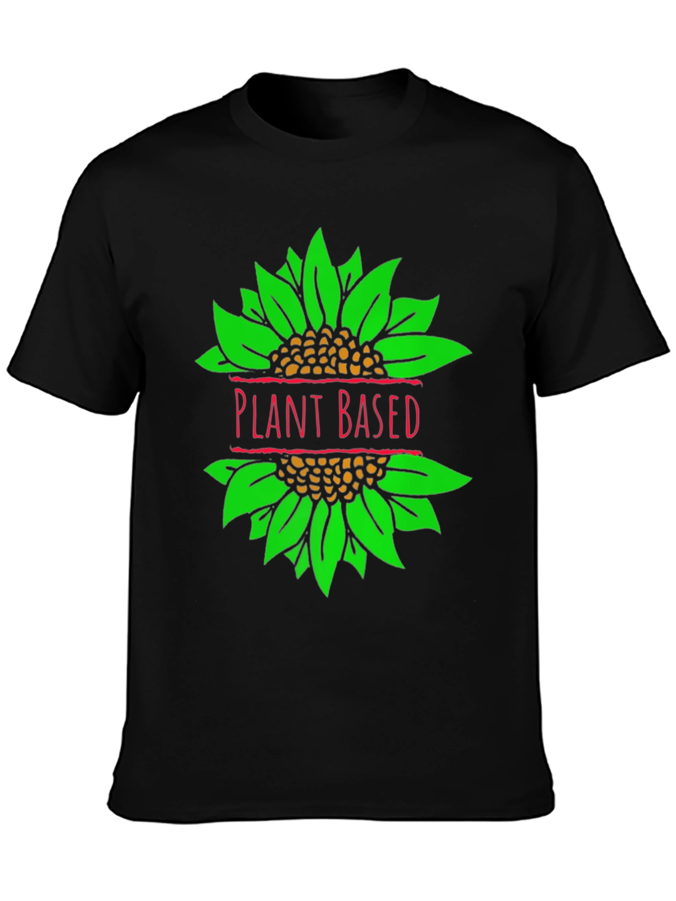 Plant Based T-Shirt Vegan Sunflower Graphic Tee