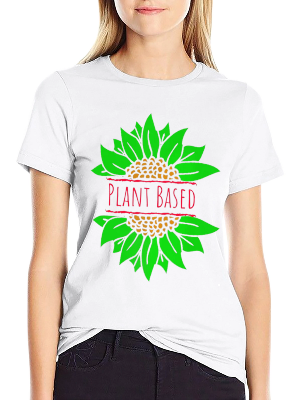 Plant Based T-Shirt Vegan Sunflower Graphic Tee