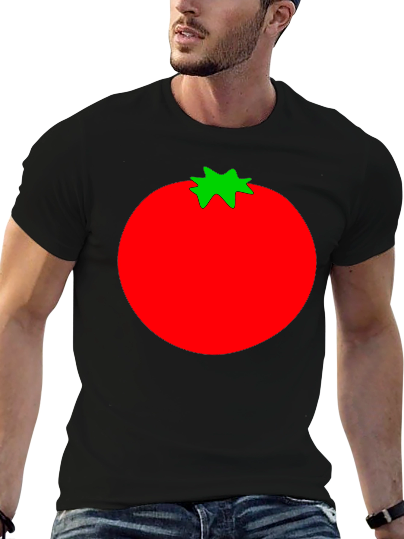 Tomato Graphic Print Black T-Shirt