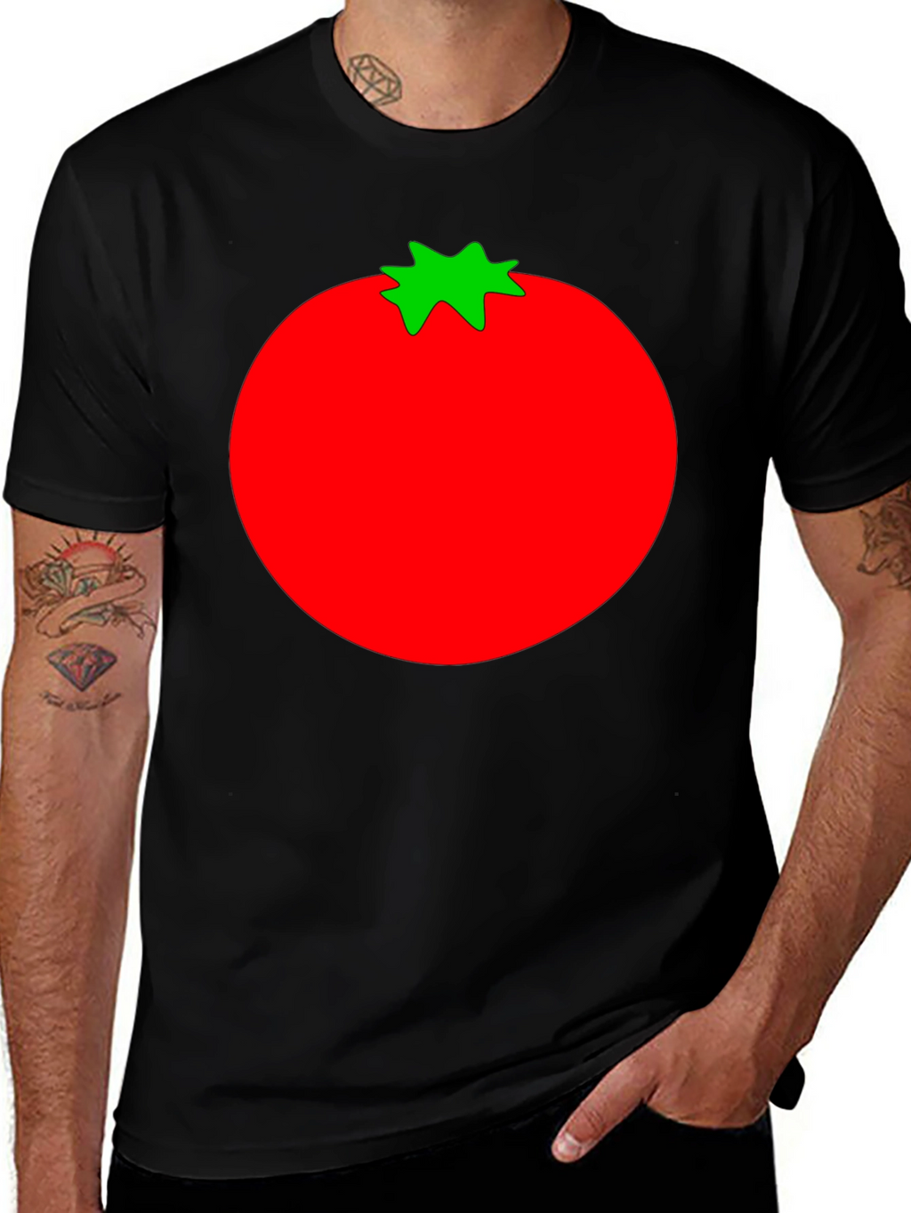 Tomato Graphic Print Black T-Shirt