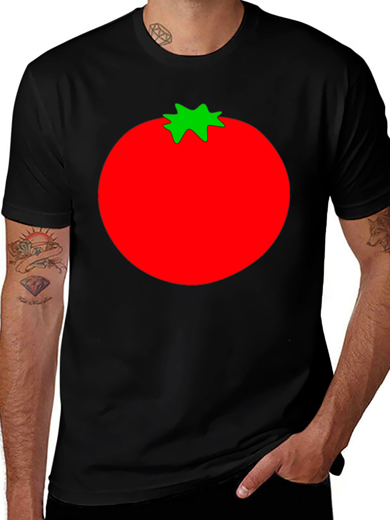 Tomato Graphic Print Black T-Shirt