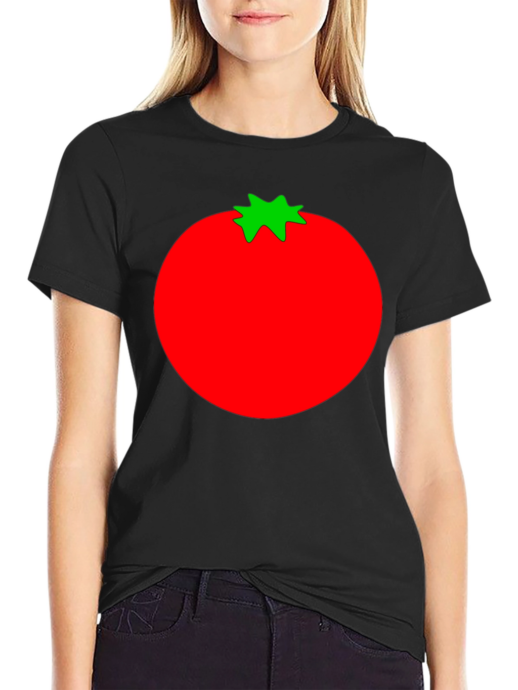 Tomato Graphic Print Black T-Shirt
