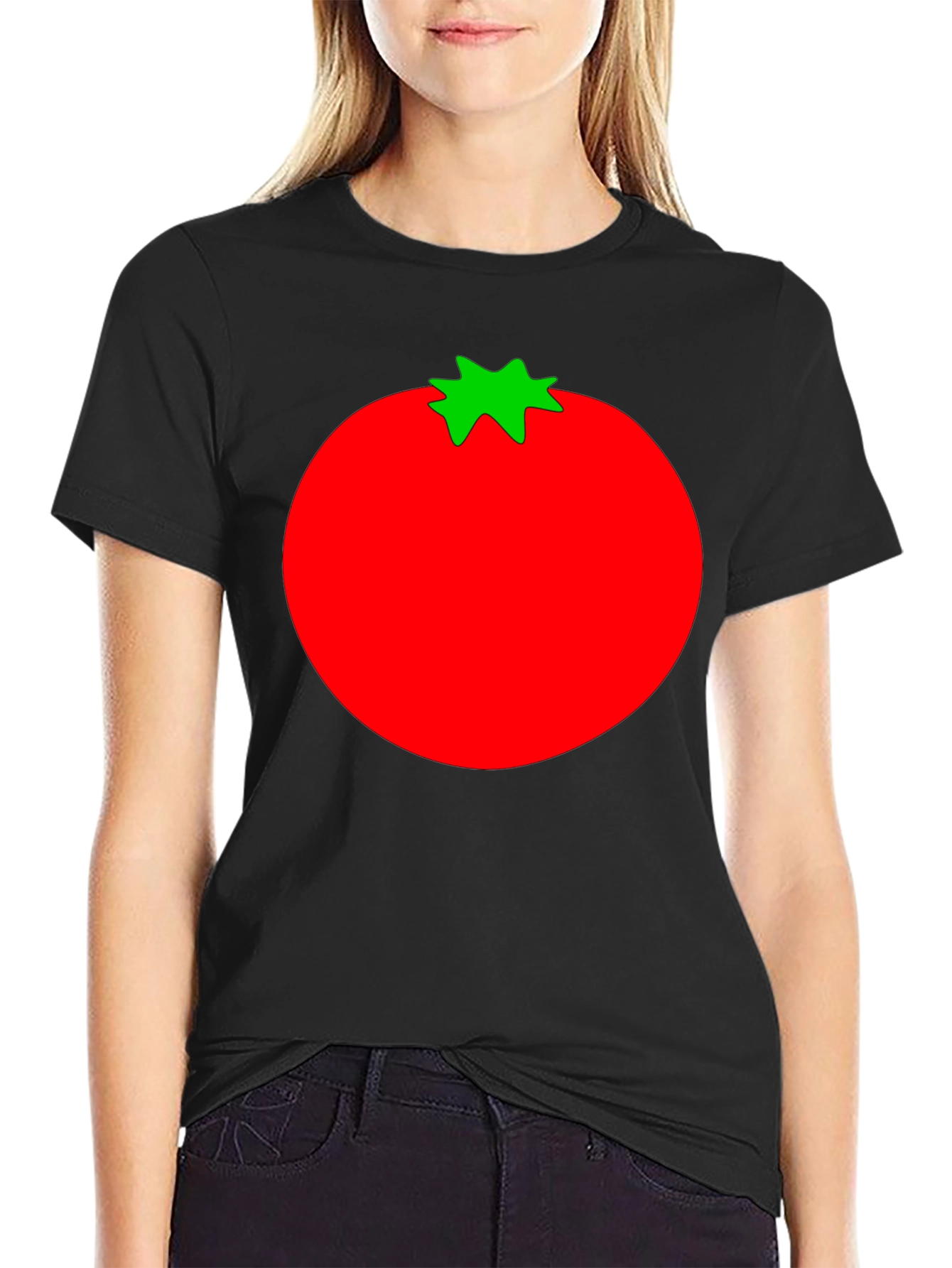 Tomato Graphic Print Black T-Shirt