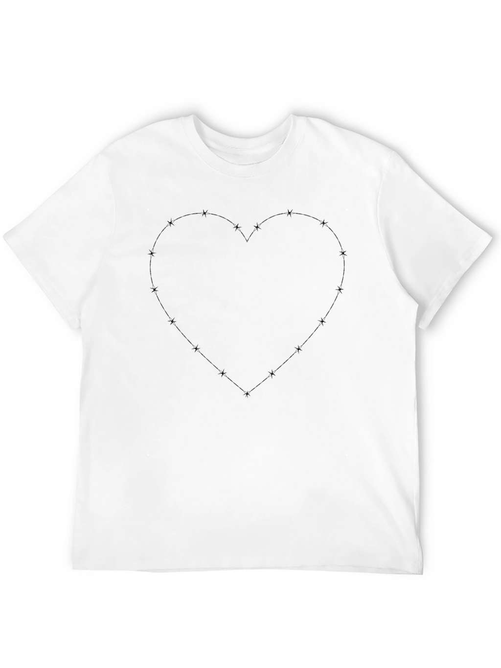 Heart Outline Black T-Shirt - Stylish and Comfortable