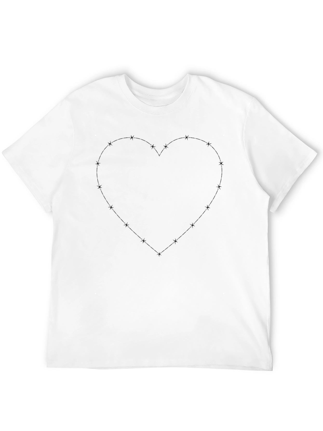 Heart Outline Black T-Shirt - Stylish and Comfortable
