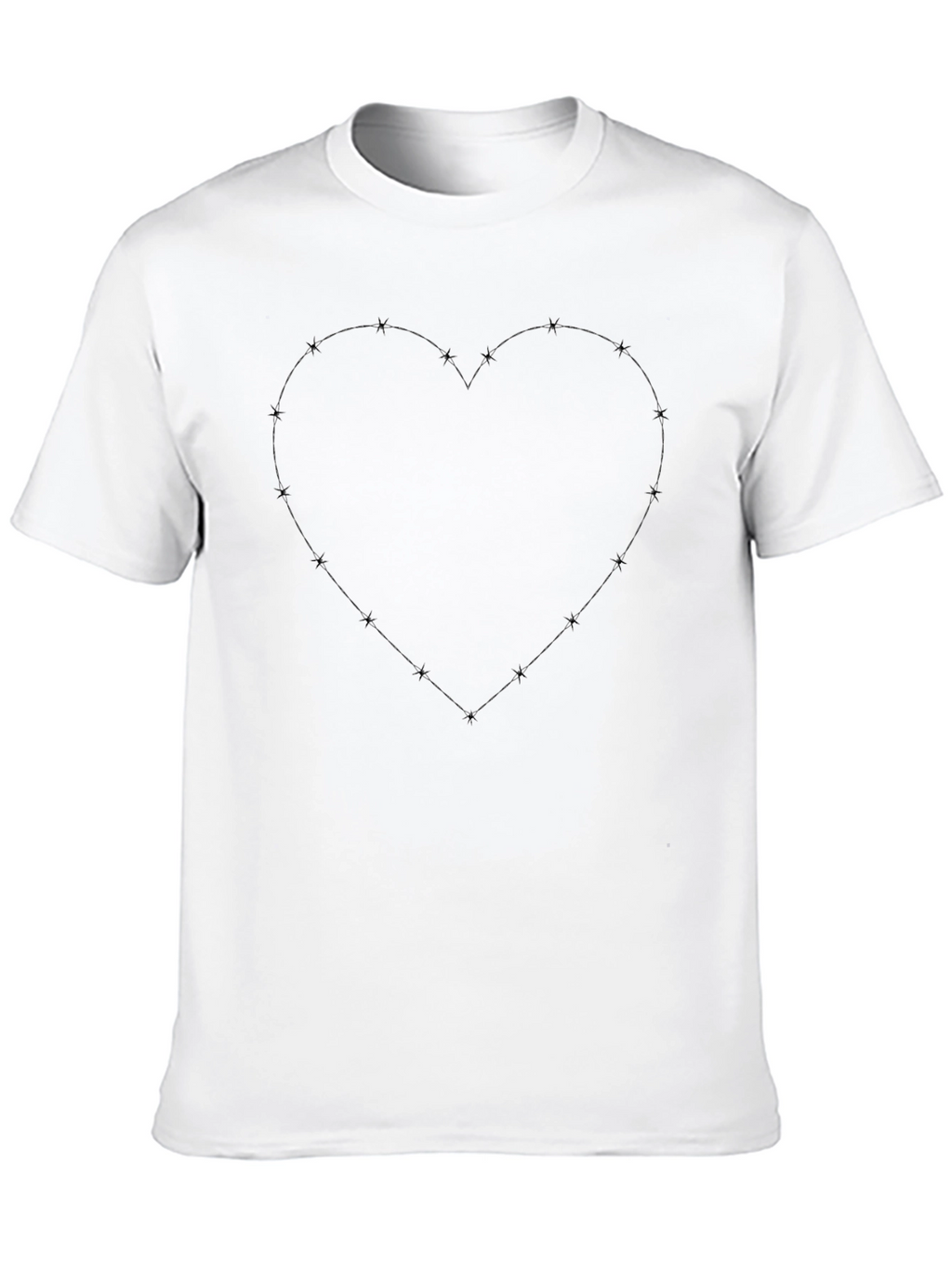 Heart Outline Black T-Shirt - Stylish and Comfortable