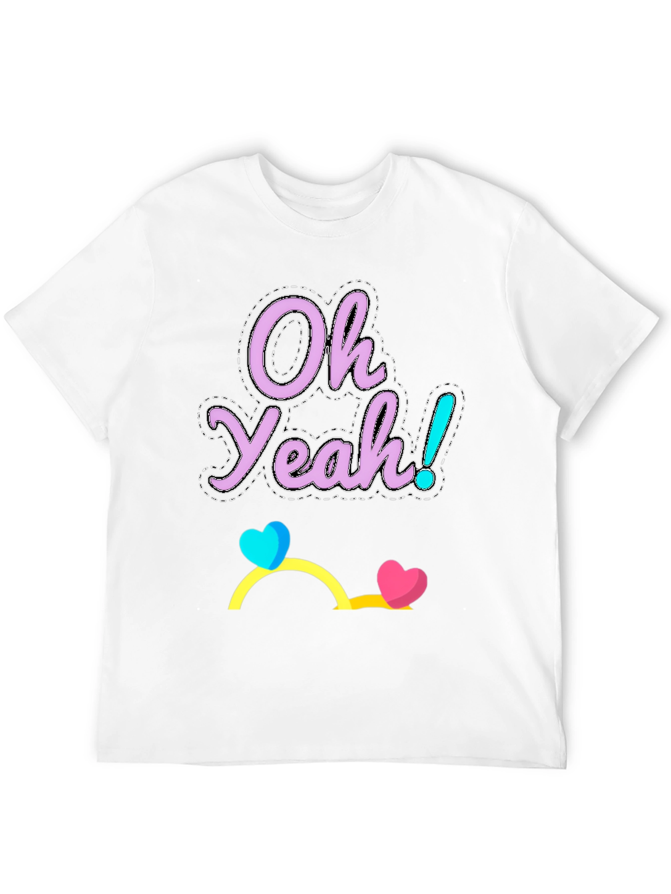 Oh Yeah! Graphic Tee - Casual Cotton Blend T-Shirt