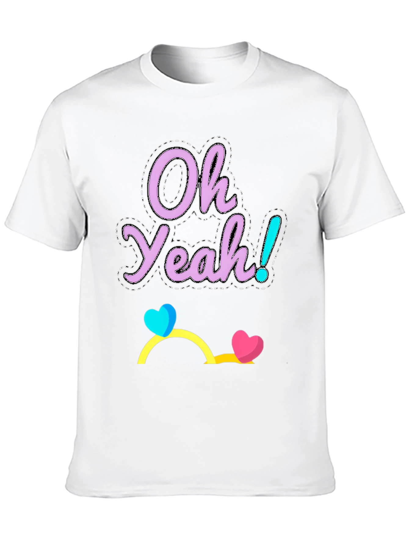 Oh Yeah! Graphic Tee - Casual Cotton Blend T-Shirt