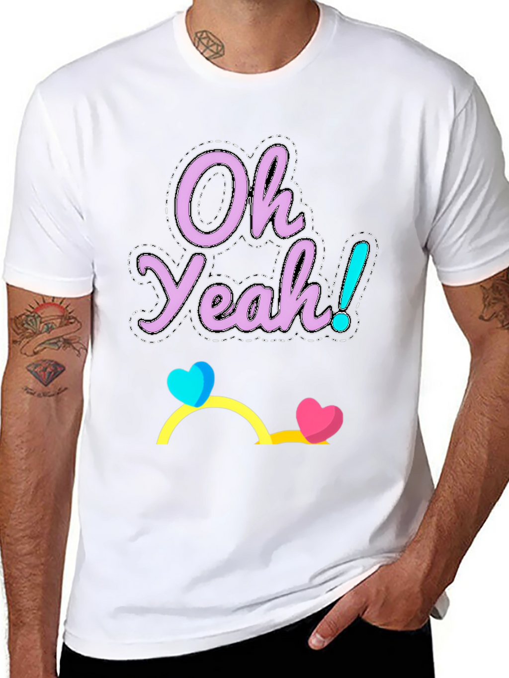 Oh Yeah! Graphic Tee - Casual Cotton Blend T-Shirt