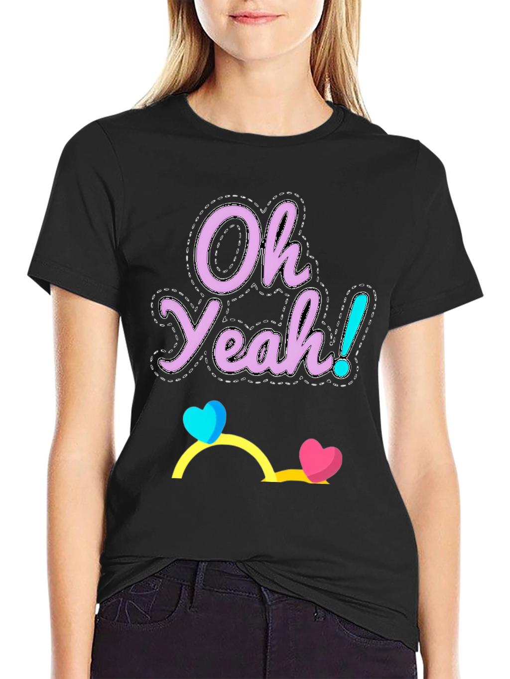 Oh Yeah! Graphic Tee - Casual Cotton Blend T-Shirt