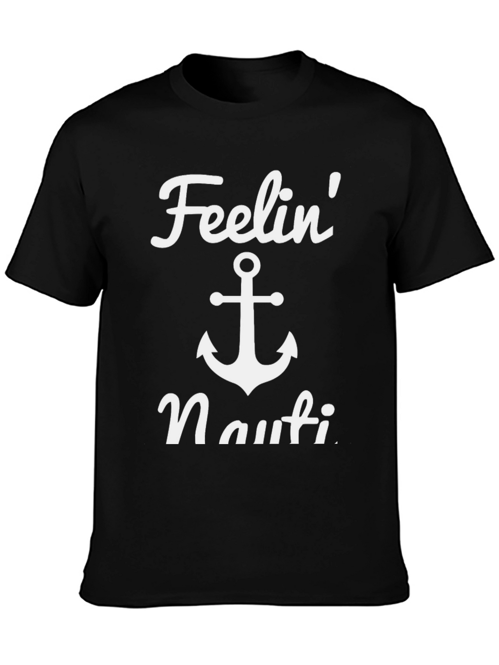Feelin Nauti Anchor T-Shirt - Black Casual Tee