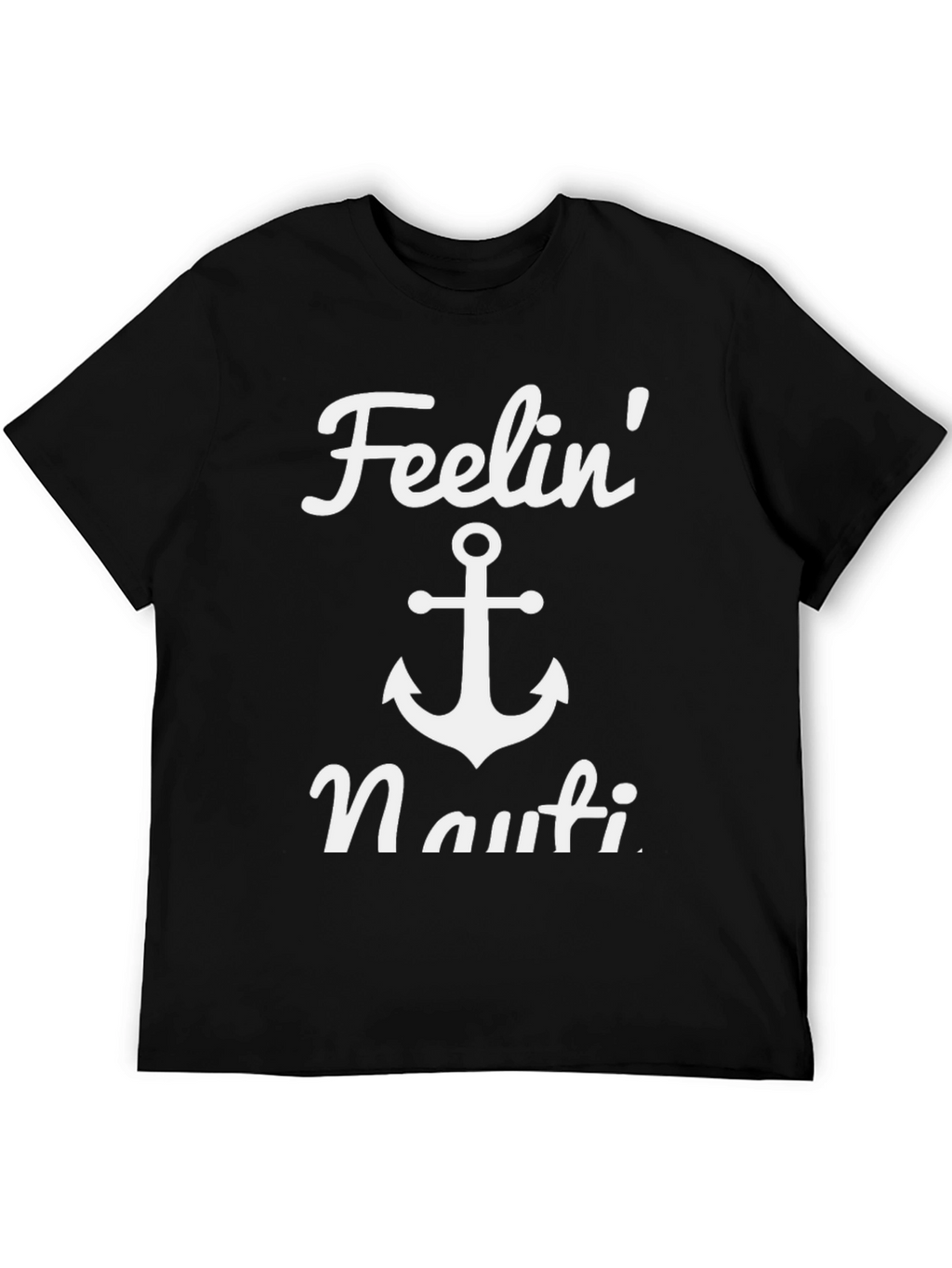 Feelin Nauti Anchor T-Shirt - Black Casual Tee