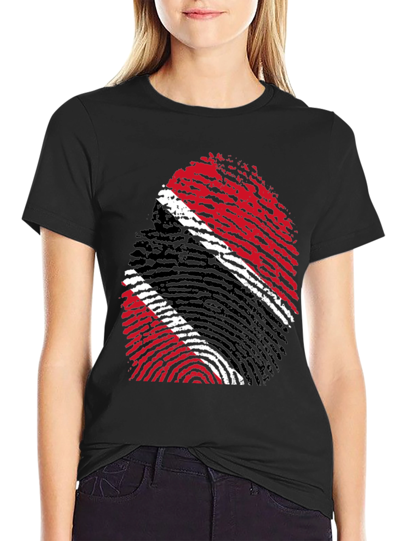 Trinidad & Tobago Flag Fingerprint T-Shirt