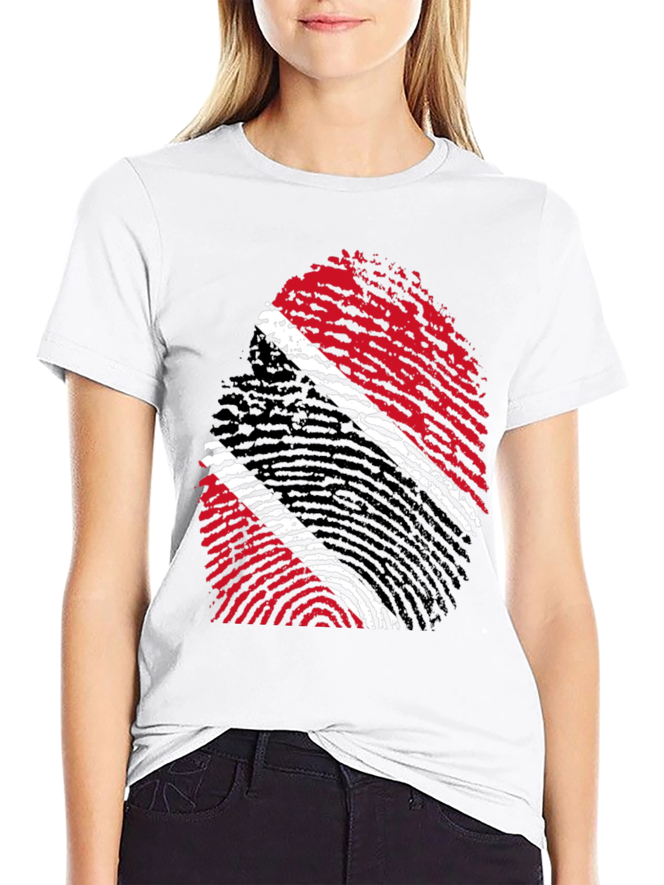 Trinidad & Tobago Flag Fingerprint T-Shirt