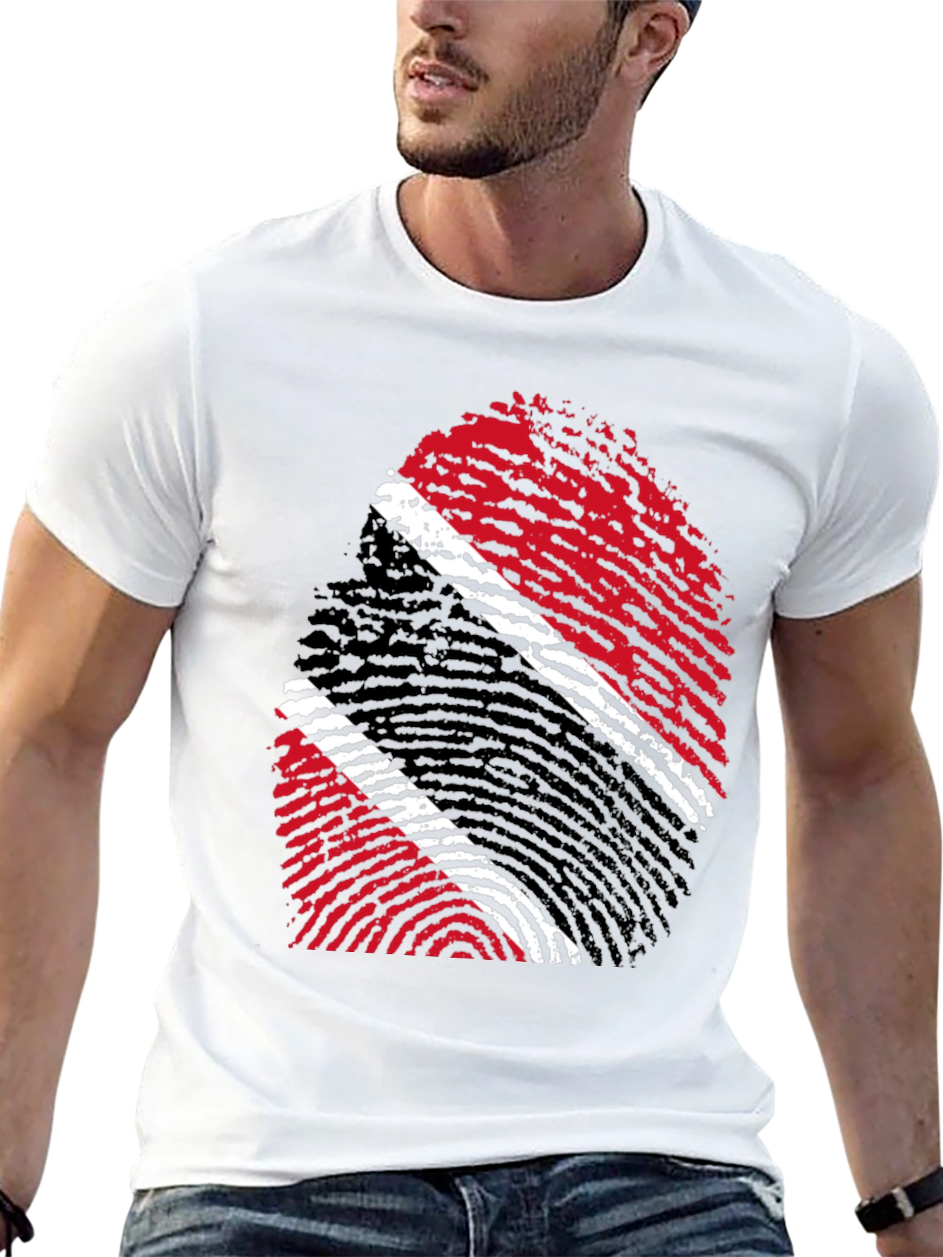 Trinidad & Tobago Flag Fingerprint T-Shirt