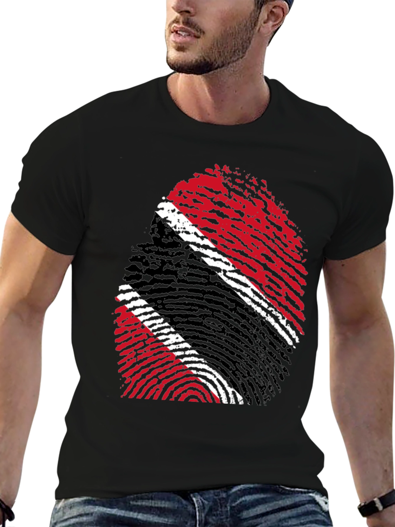 Trinidad & Tobago Flag Fingerprint T-Shirt