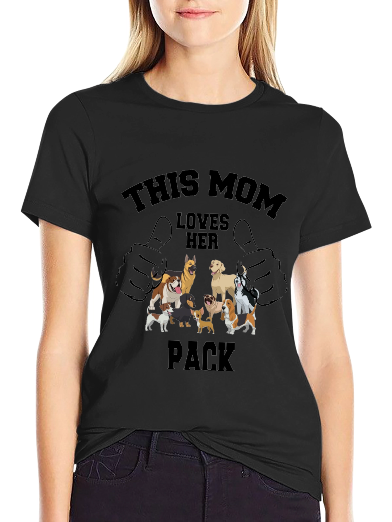 Dog Mom T-Shirt: This Mom Loves Her Pack