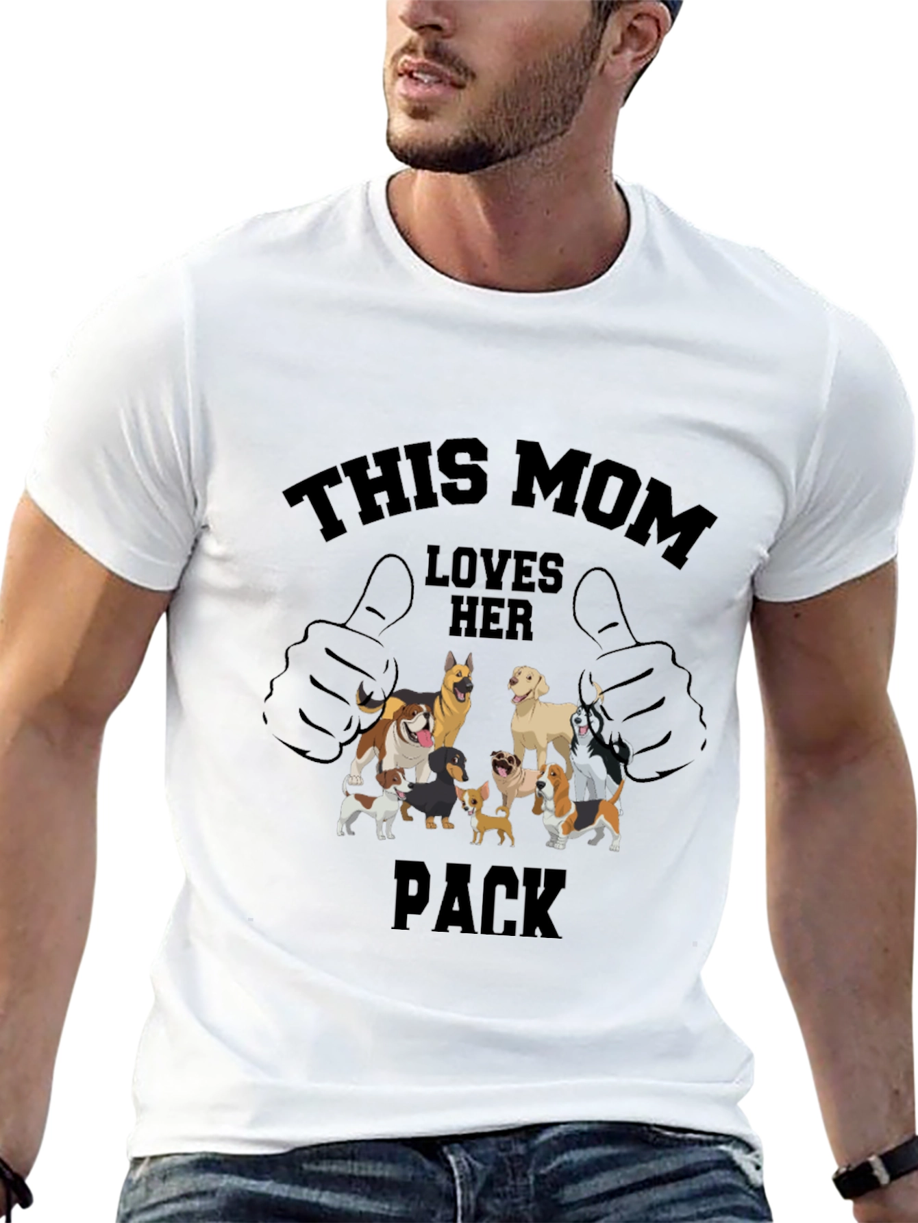 Dog Mom T-Shirt: This Mom Loves Her Pack