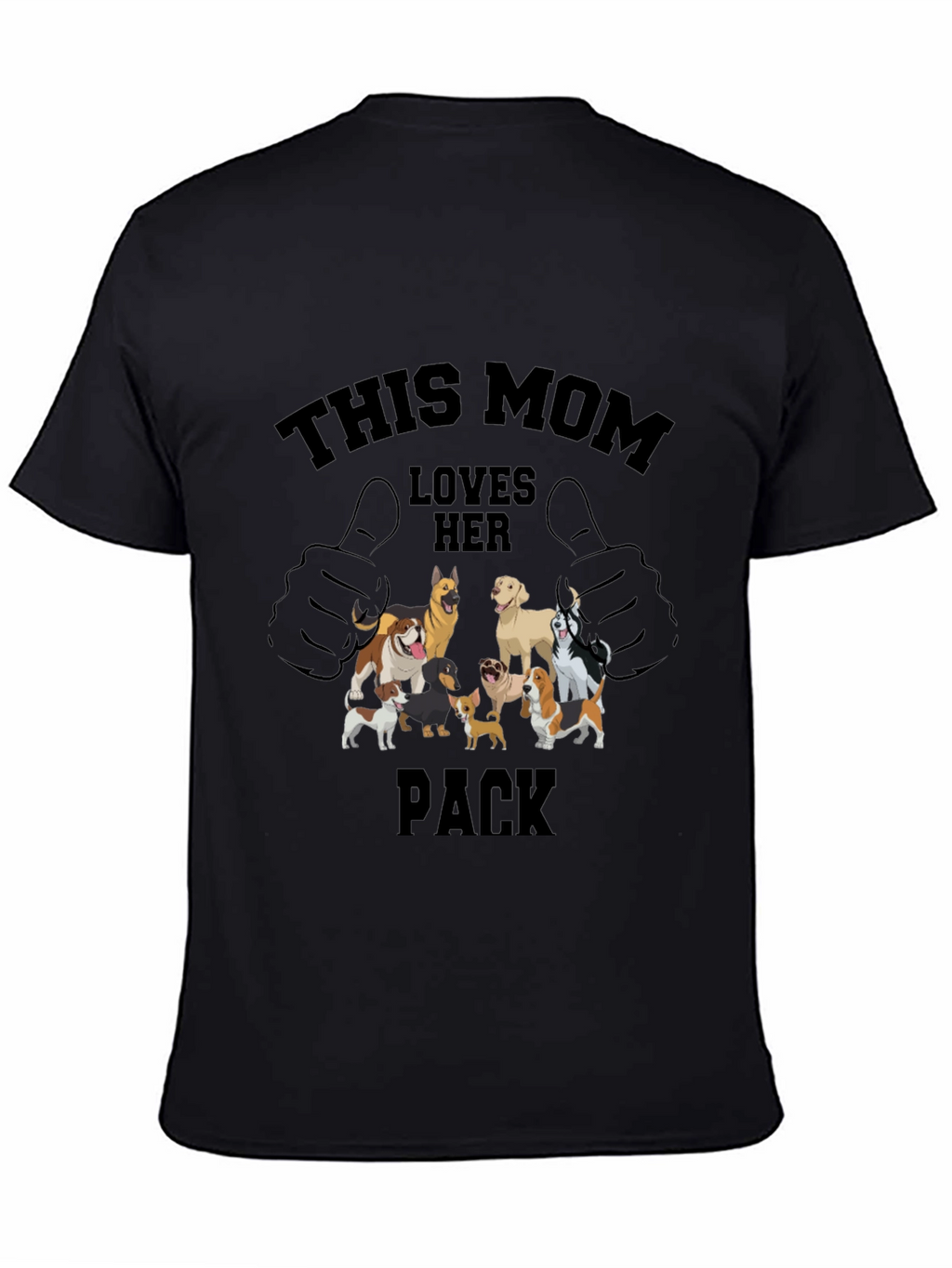Dog Mom T-Shirt: This Mom Loves Her Pack