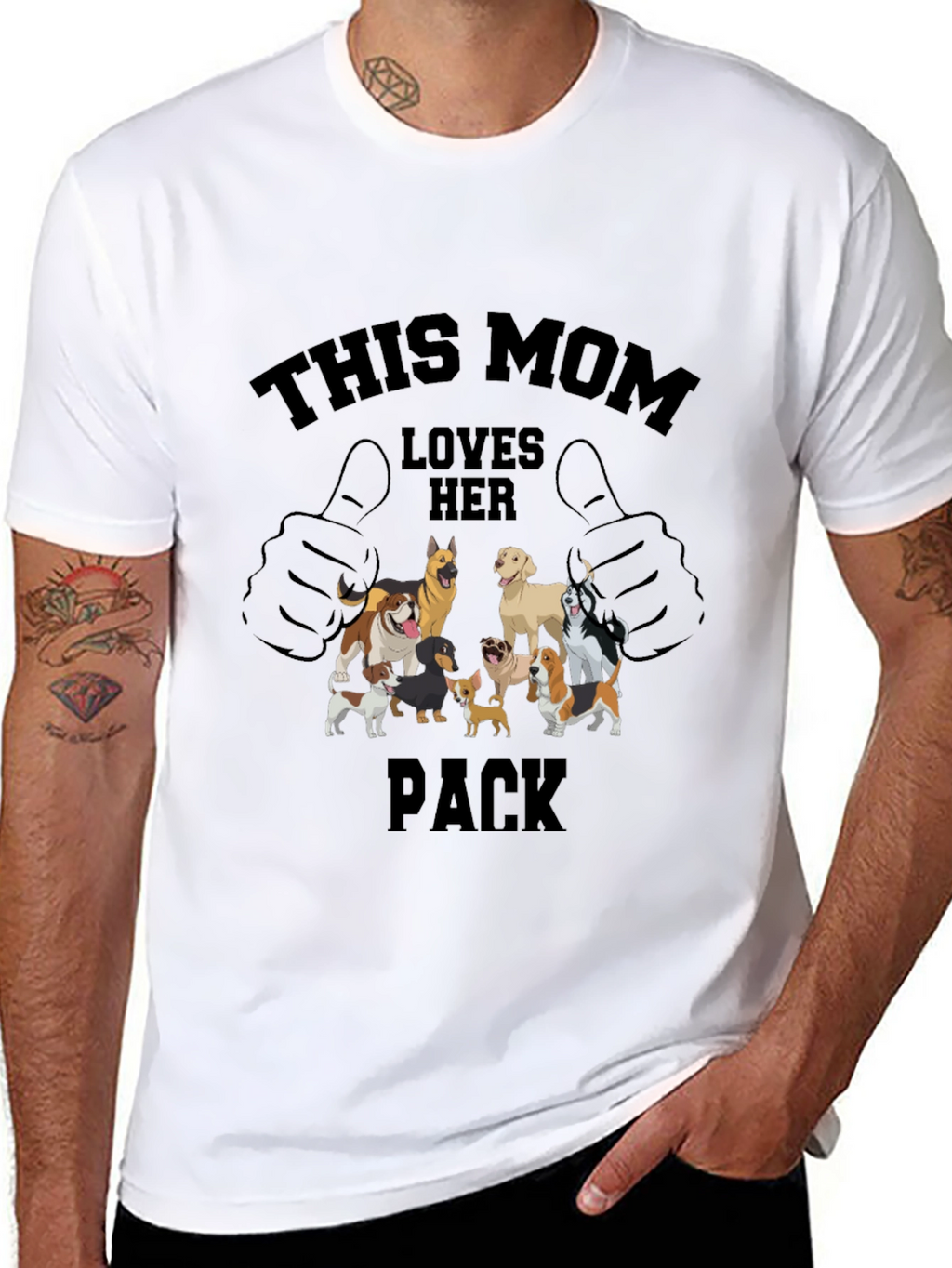 Dog Mom T-Shirt: This Mom Loves Her Pack