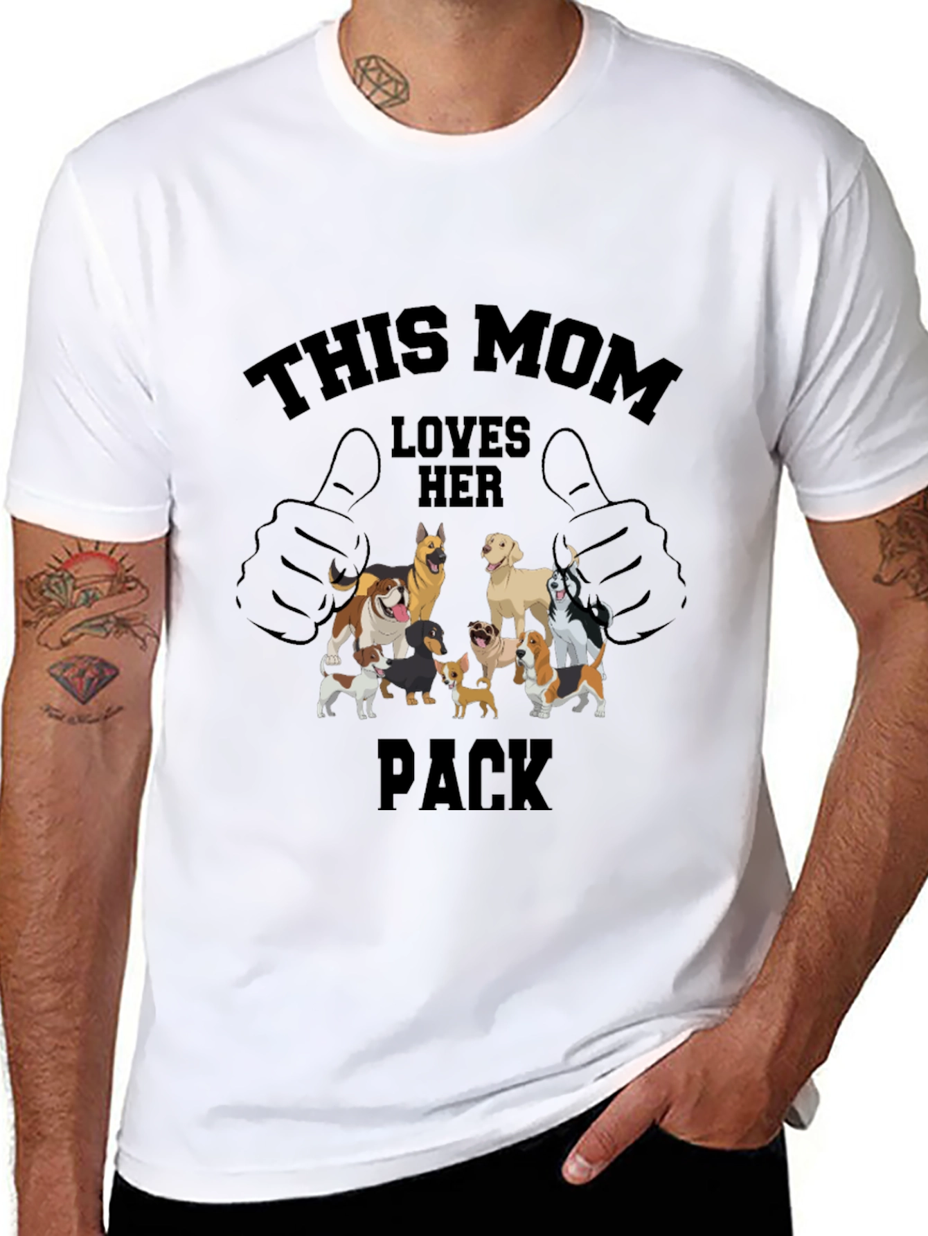 Dog Mom T-Shirt: This Mom Loves Her Pack