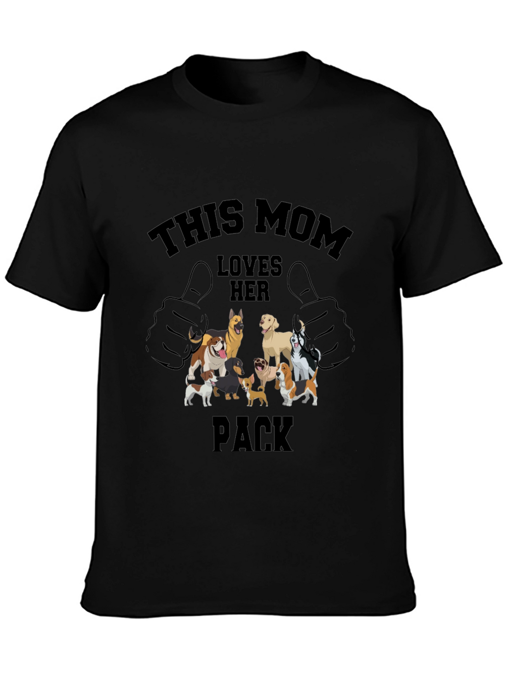 Dog Mom T-Shirt: This Mom Loves Her Pack